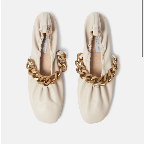 Stella McCartney Falabella Chunky Chain Ballet Flats- Cream - Picture 3 of 12